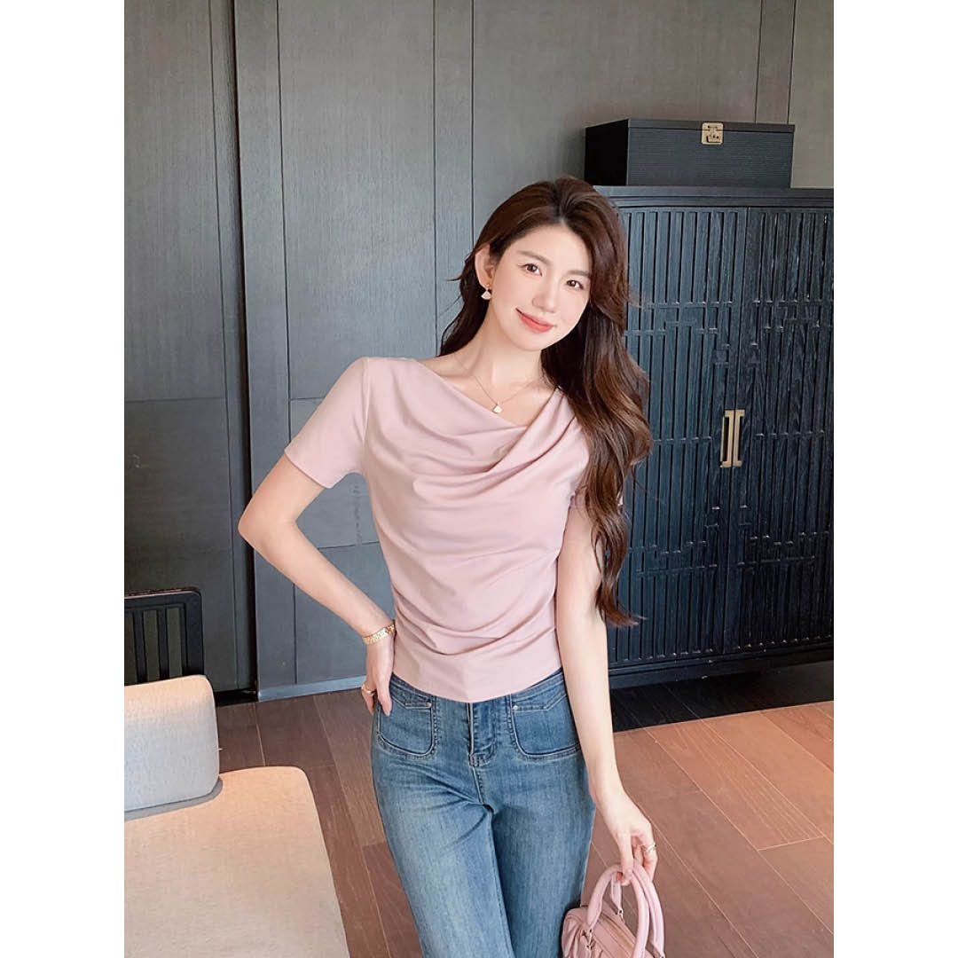 Soft Folded Collar Top