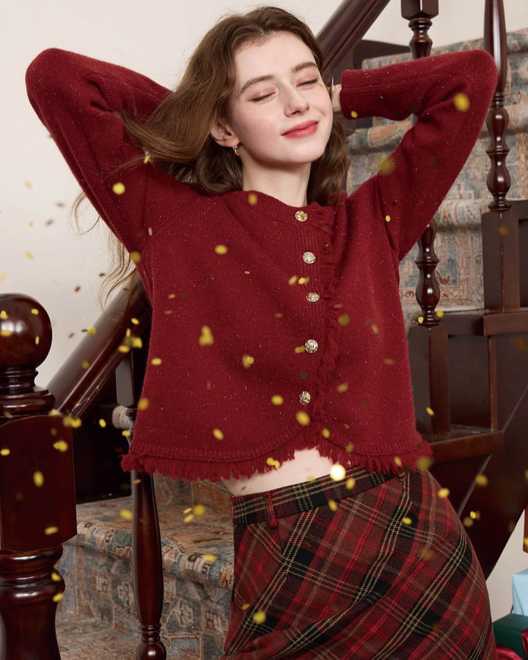 Classic Pleated Wool-Blend Skirt