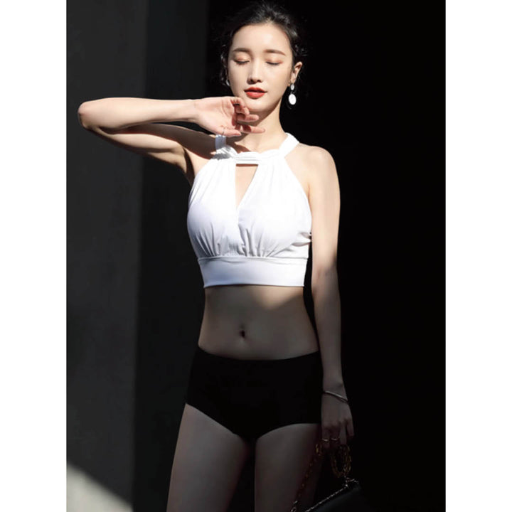 Lace-Back Halter Swim Set