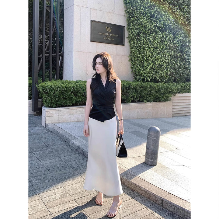 Satin Drape Detail Blouse