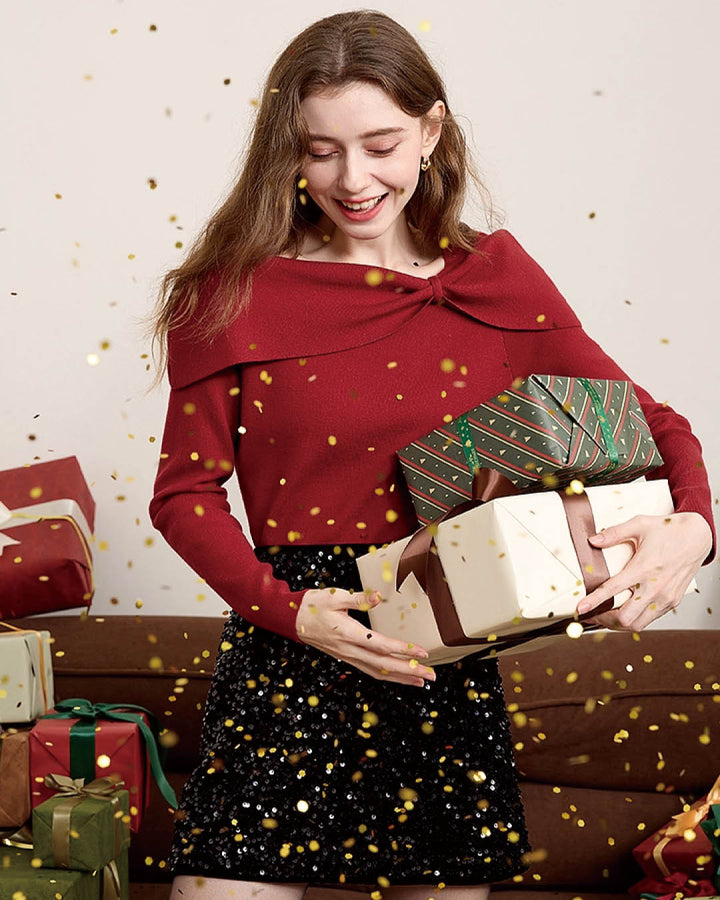 Twist Collar Rib Knit Top