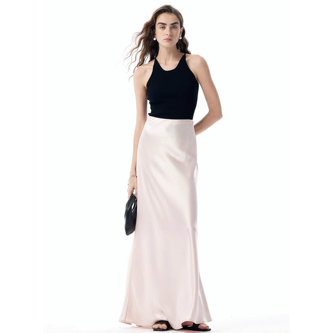 Flowing Silky A-Line Maxi Skirt