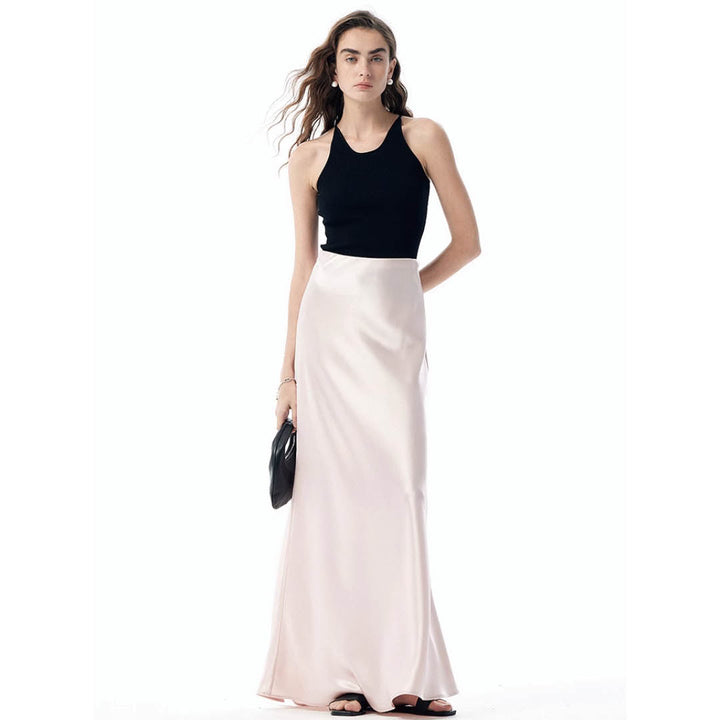 Flowing Silky A-Line Maxi Skirt