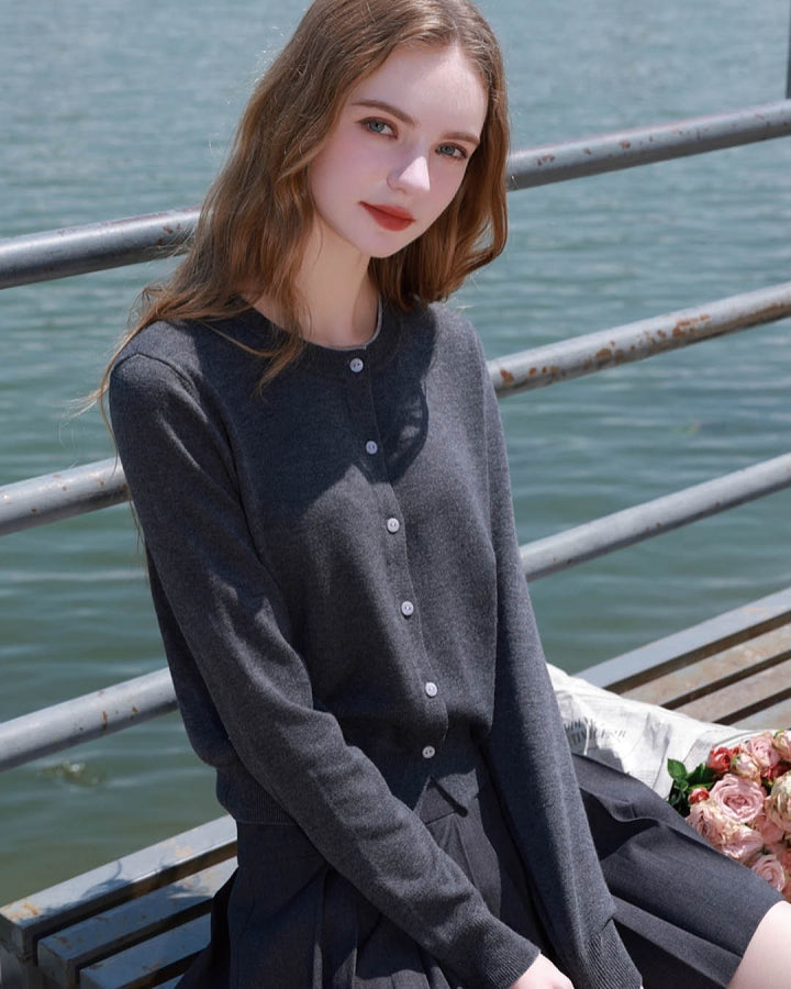 Pearl Trim Soft Knit Cardigan