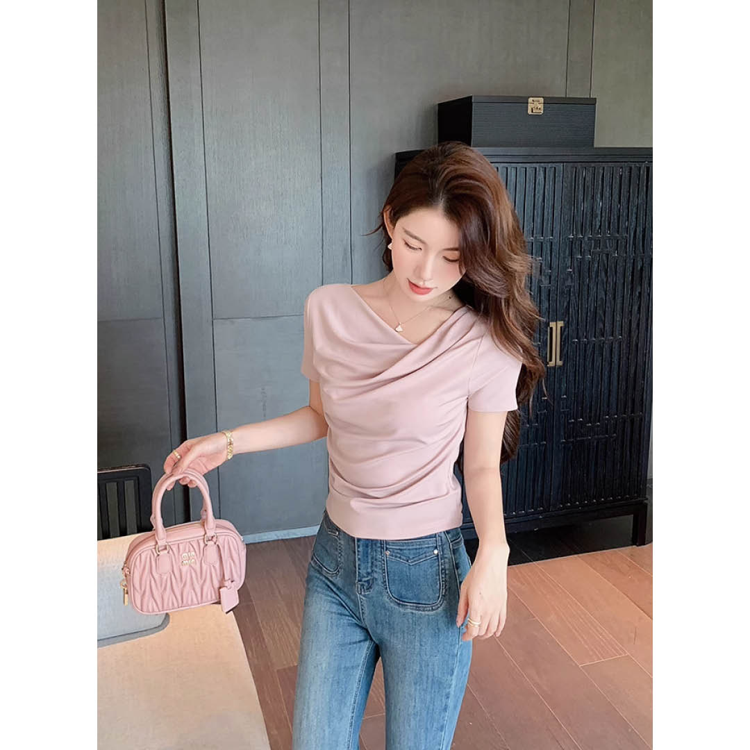 Soft Folded Collar Top