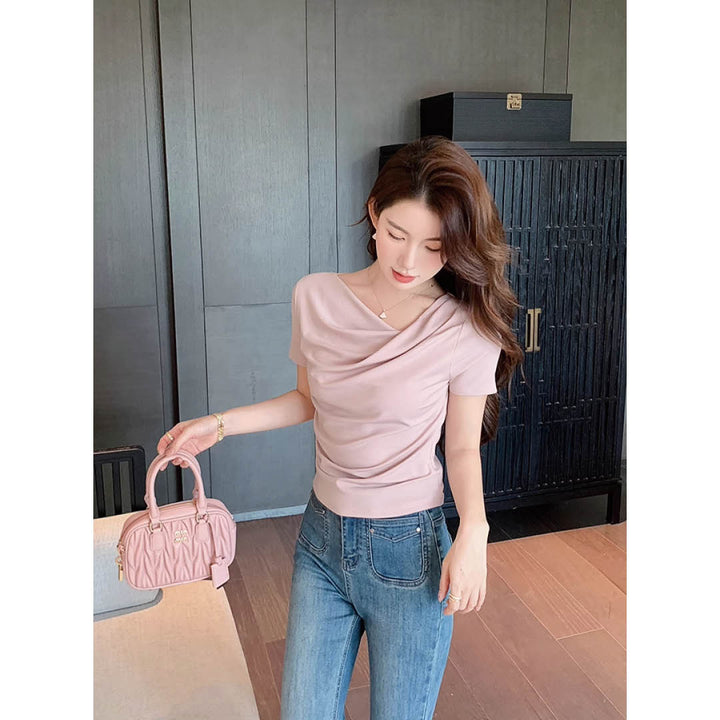 Soft Folded Collar Top