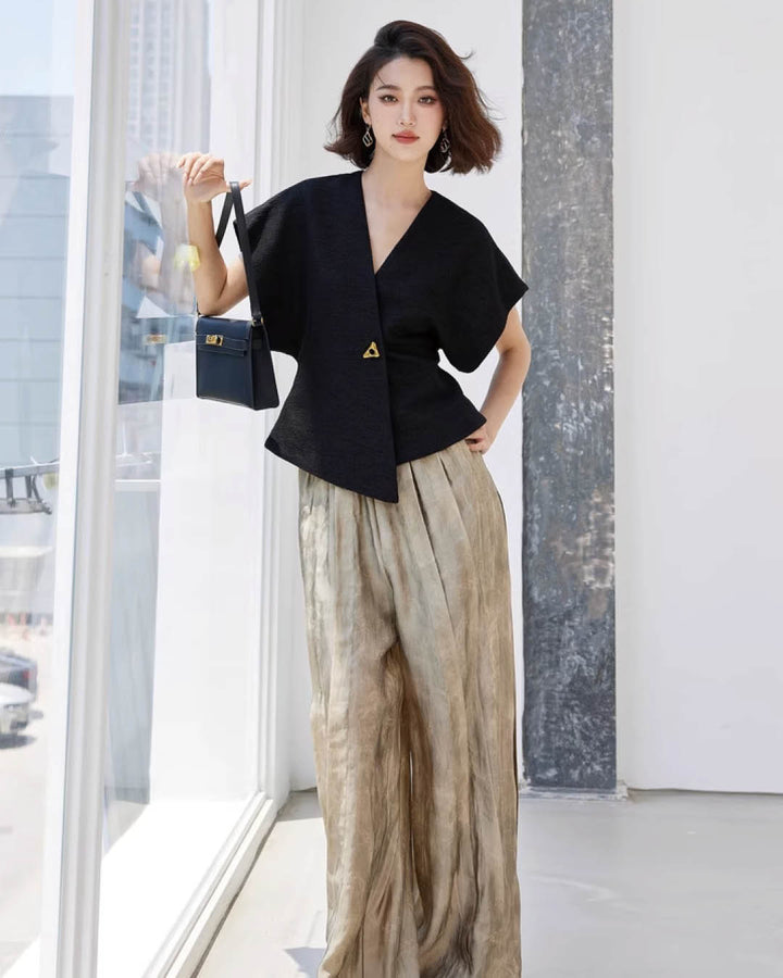 Sleek Structured Wrap Front Vest