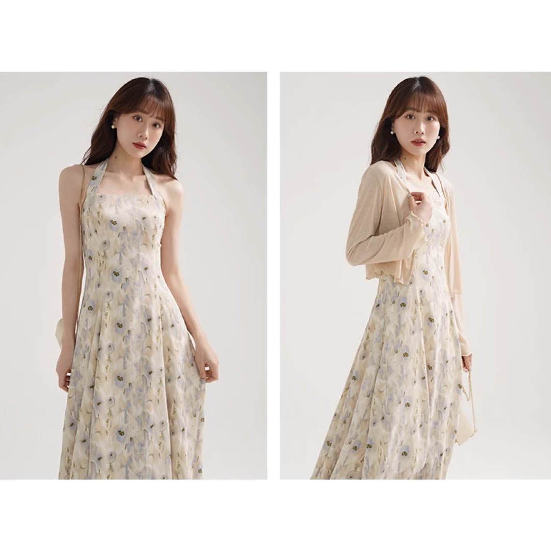 Back Ribbon Flare Dress