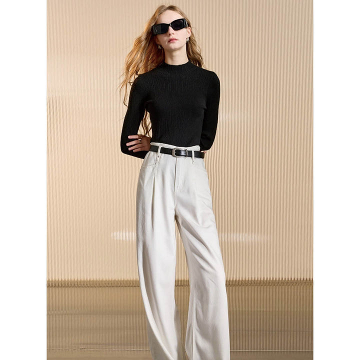 Slim Fit High Neck Ribbed Top
