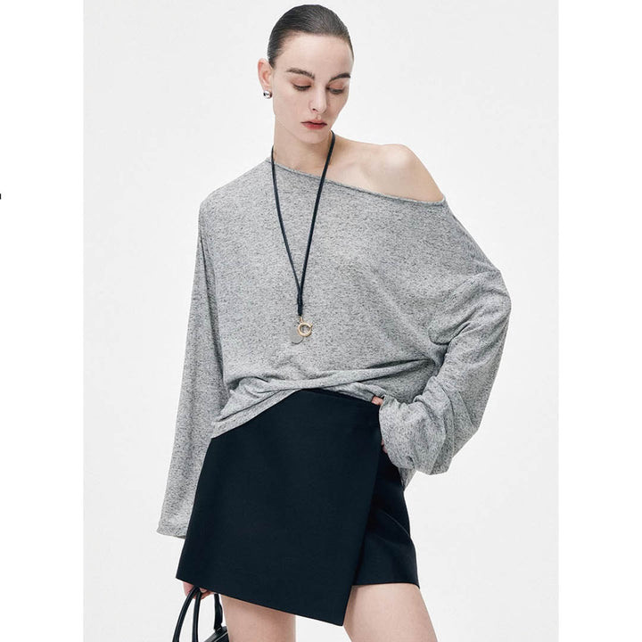 Relaxed Draped Shoulder Pullover