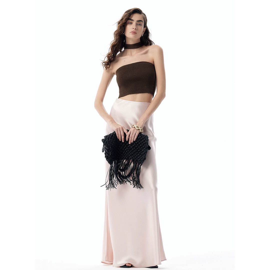 Flowing Silky A-Line Maxi Skirt