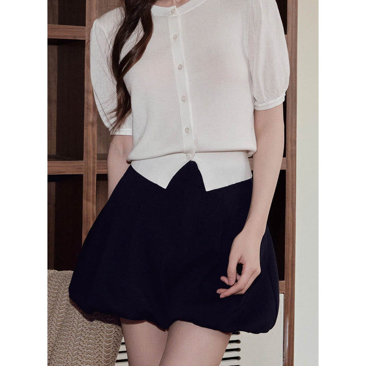 Structured Puff Mini Skirt