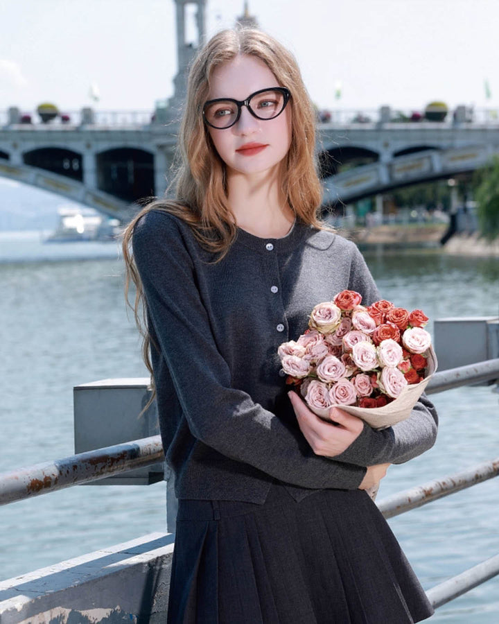 Pearl Trim Soft Knit Cardigan