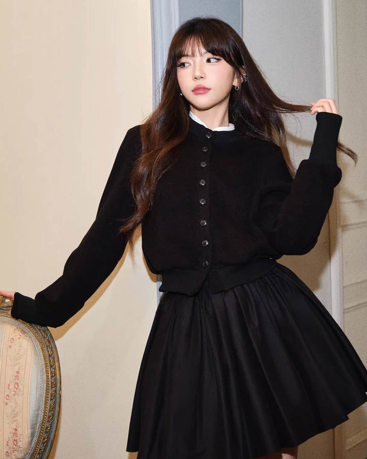 Minimalist Button-Up Knit Top