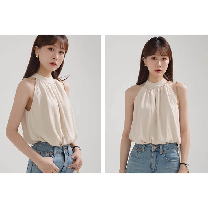 Airy Drape Neck Sleeveless Top