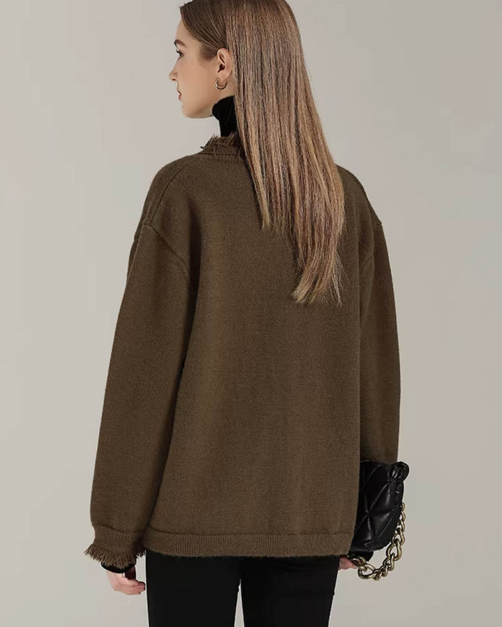 Frayed Edge Wool Touch Jacket