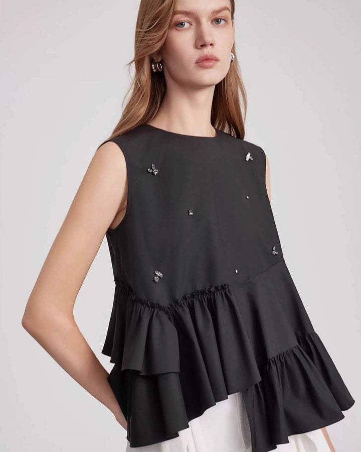 Asymmetry Flare Peplum Top