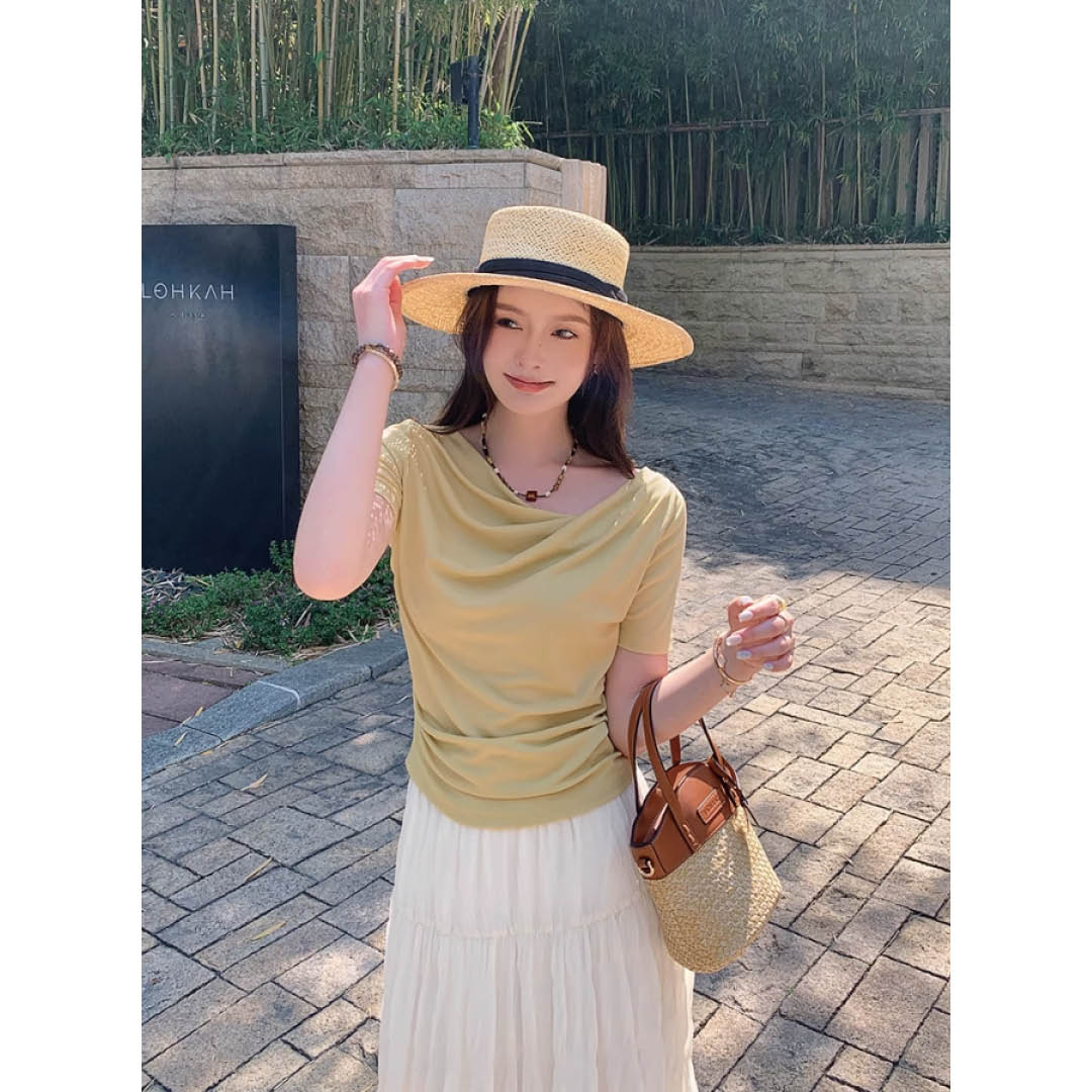 Soft Folded Collar Top