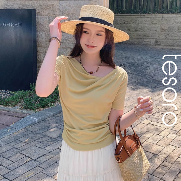 Soft Folded Collar Top