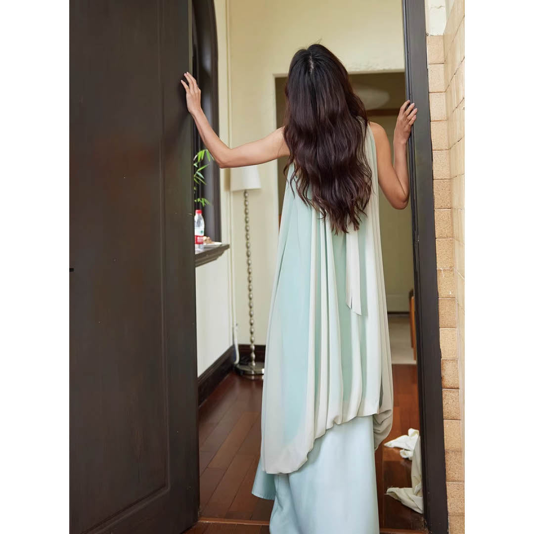 Luxe Flow Halter Maxi Dress