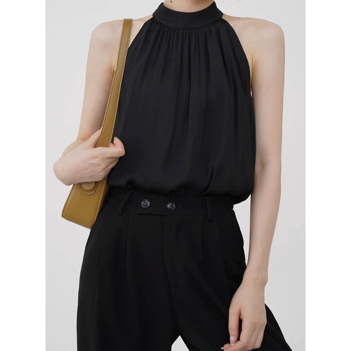 Airy Drape Neck Sleeveless Top