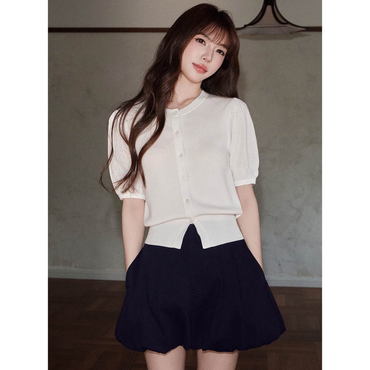 Structured Puff Mini Skirt