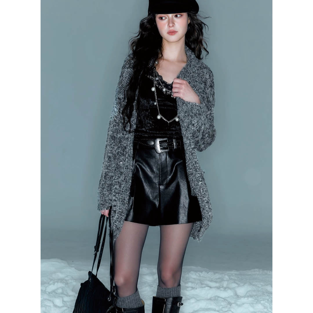 High-Waist Faux Leather Shorts