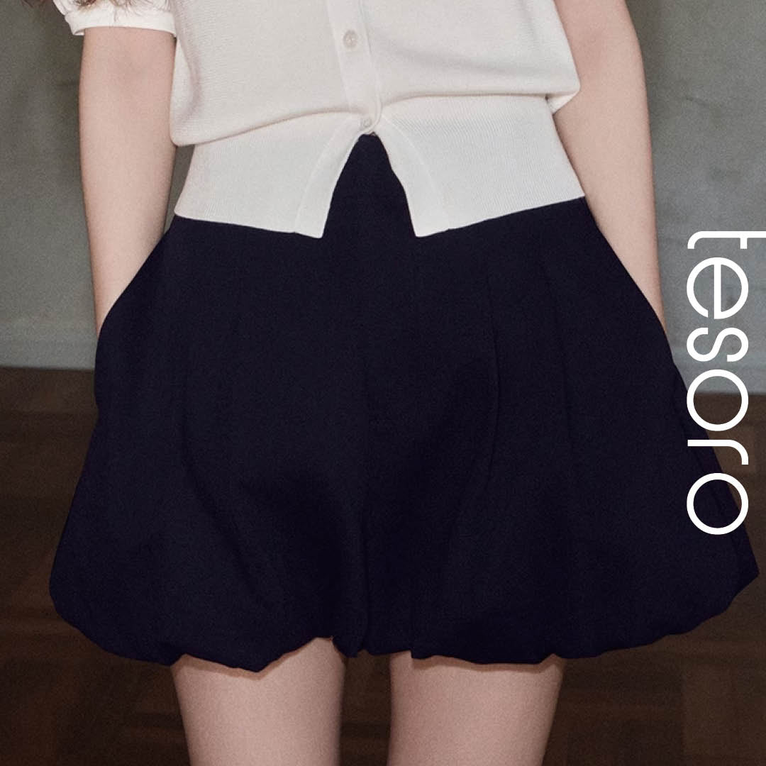 Structured Puff Mini Skirt