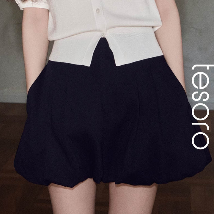 Structured Puff Mini Skirt