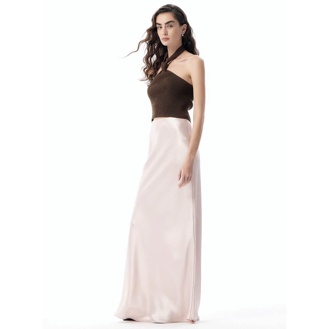 Flowing Silky A-Line Maxi Skirt