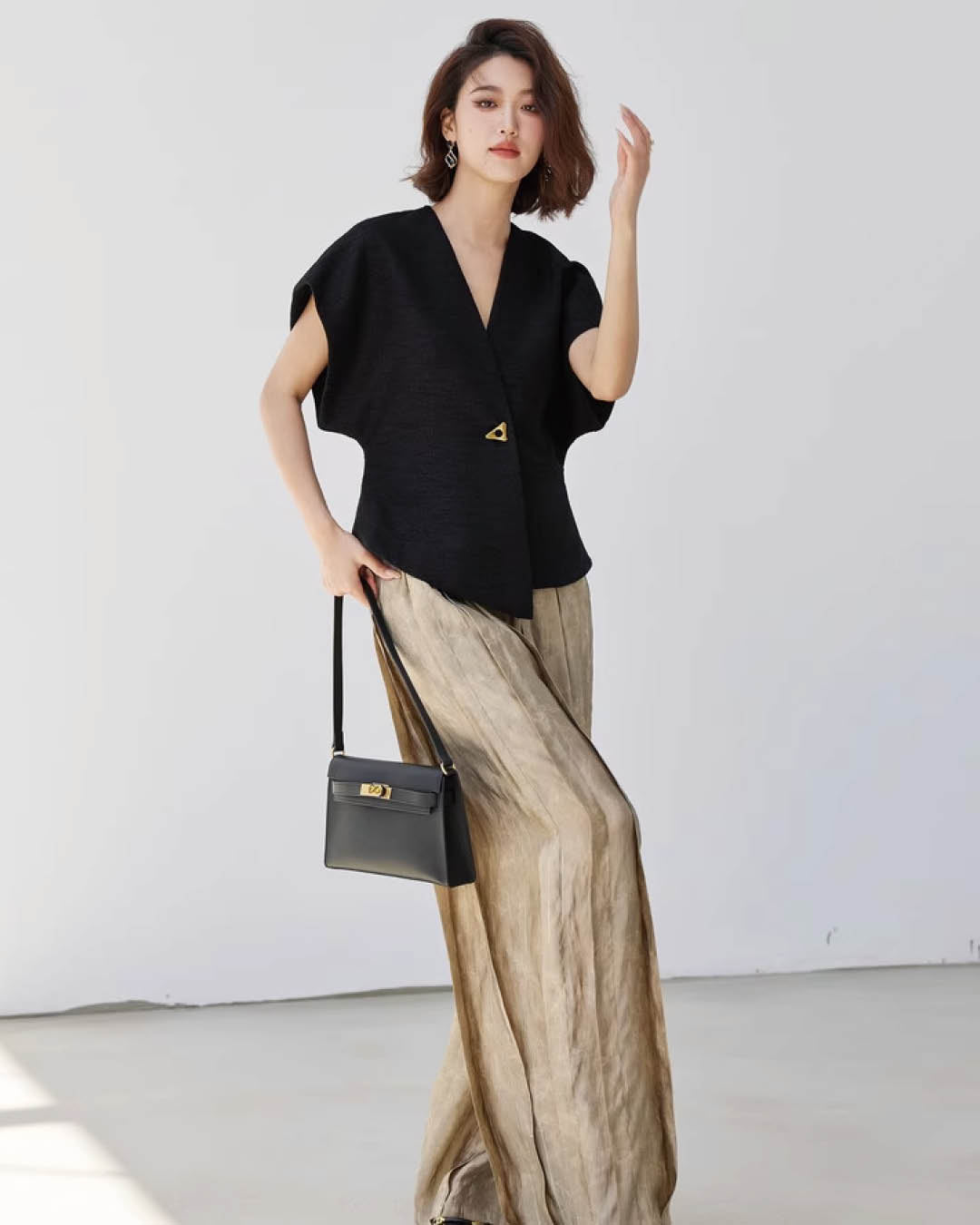 Sleek Structured Wrap Front Vest