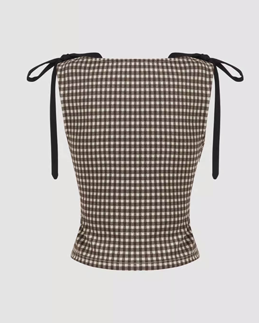 Ribbon Shoulder Check Top