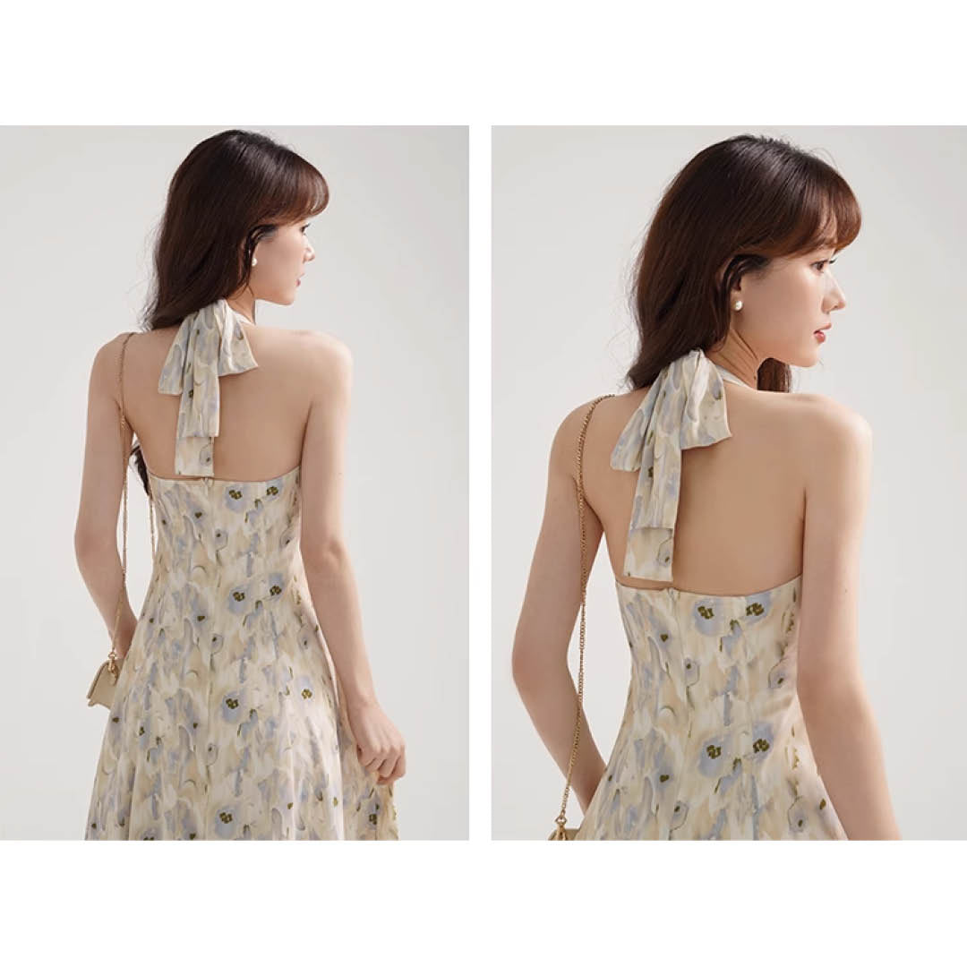 Back Ribbon Flare Dress