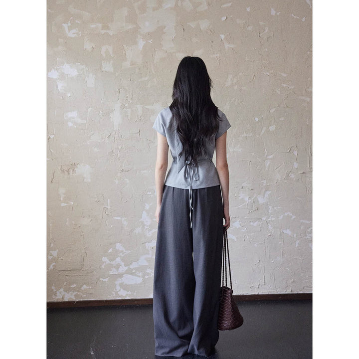 Asymmetric Neck Detail Blouse