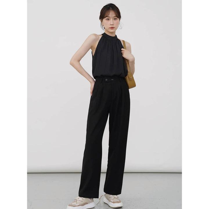 Airy Drape Neck Sleeveless Top