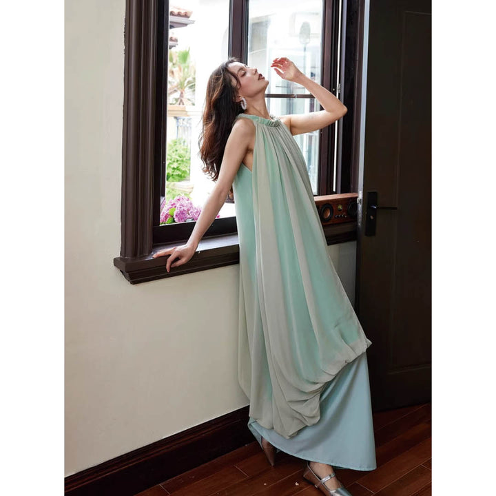 Luxe Flow Halter Maxi Dress