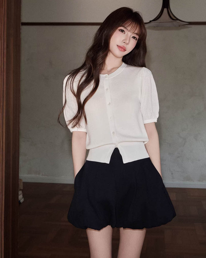 Structured Puff Mini Skort