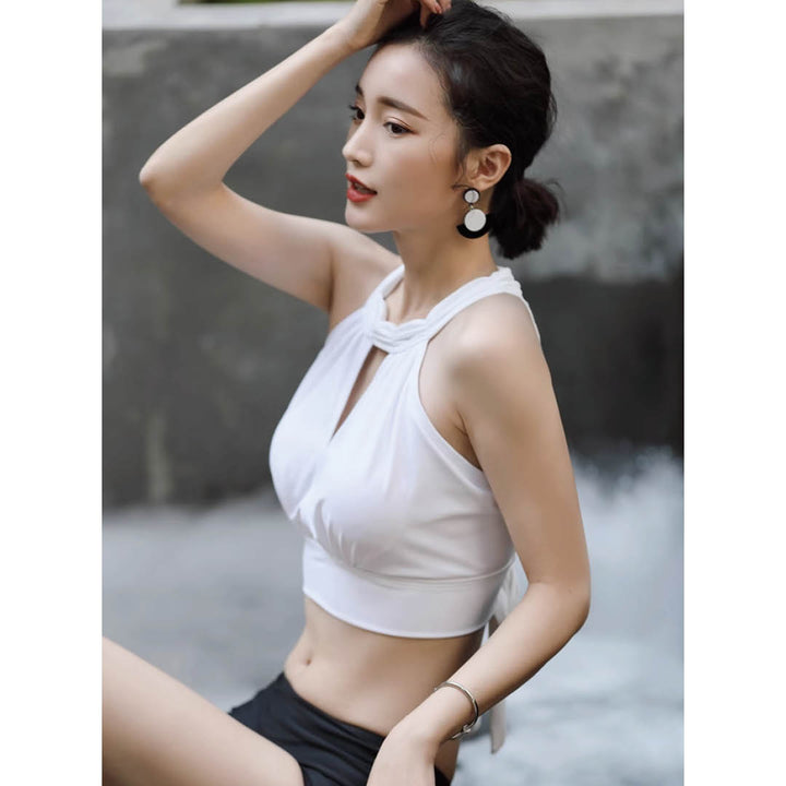 Lace-Back Halter Swim Set