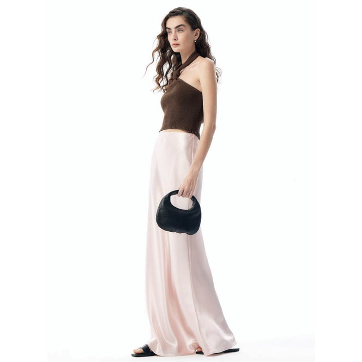 Flowing Silky A-Line Maxi Skirt