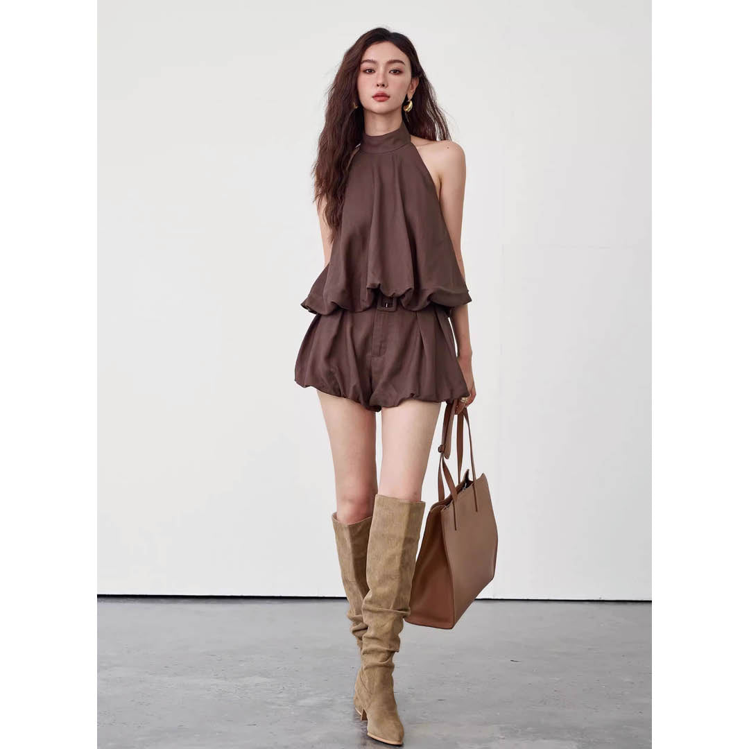 Belted Airy Casual Ensemble