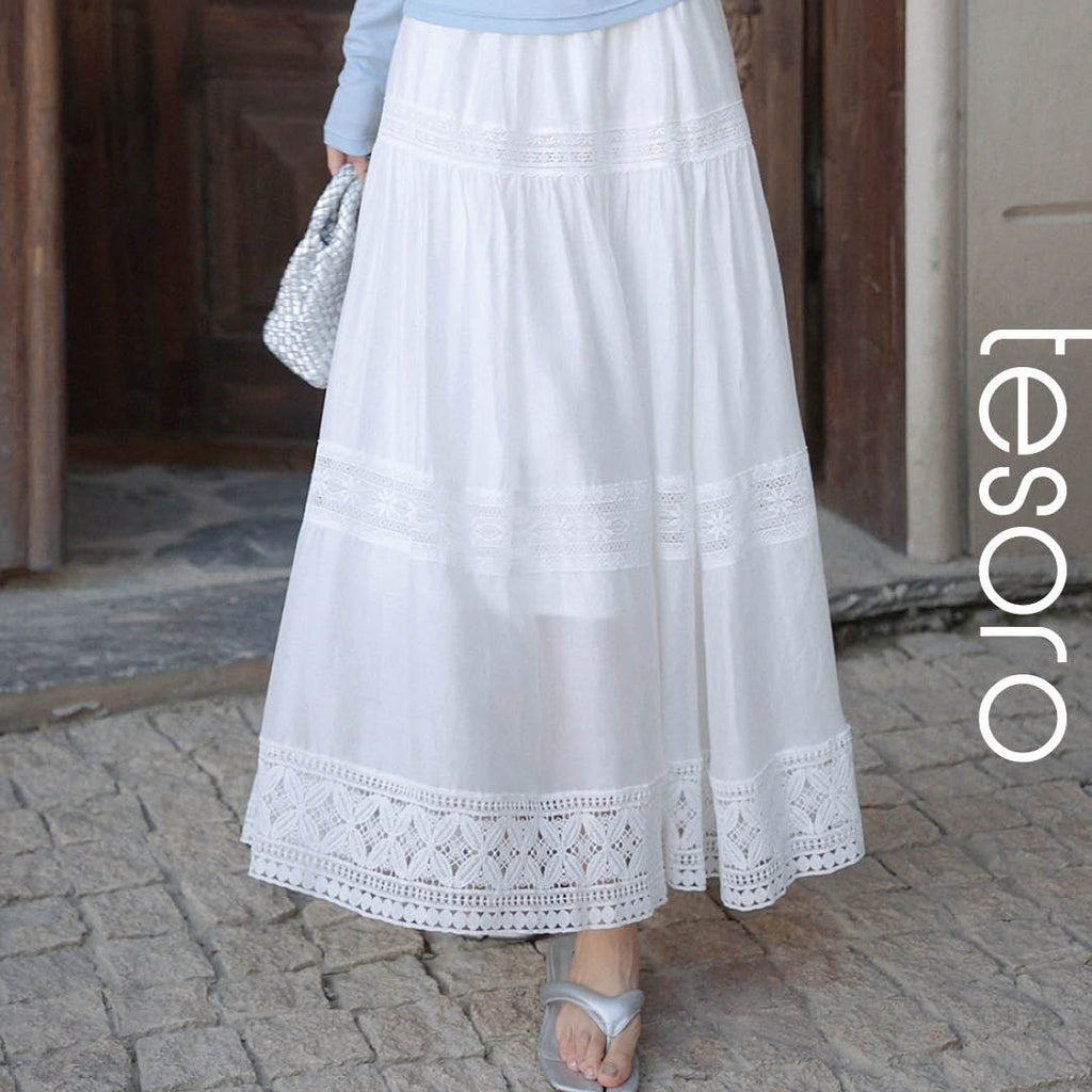 Lace Tiered Maxi Skirt – tesoro