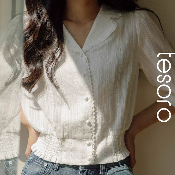 Pearl Button Slim Fit Blouse