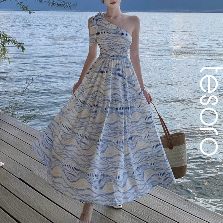 One-Shoulder Maxi Resort Dress