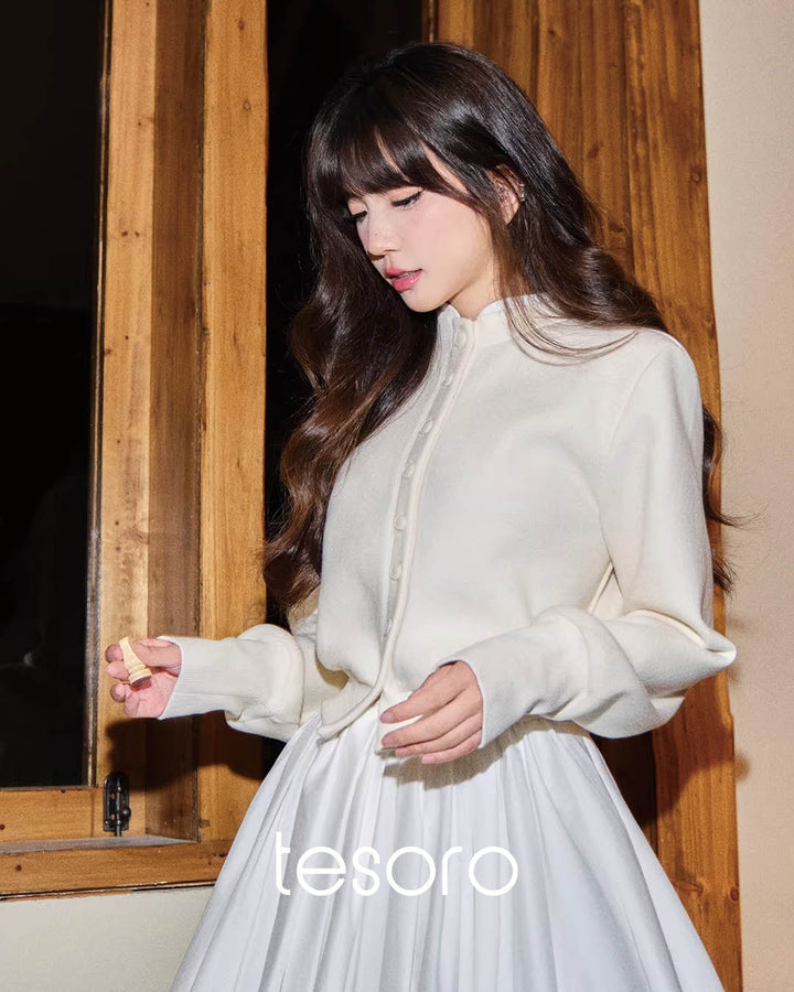 Minimalist Button-Up Knit Top