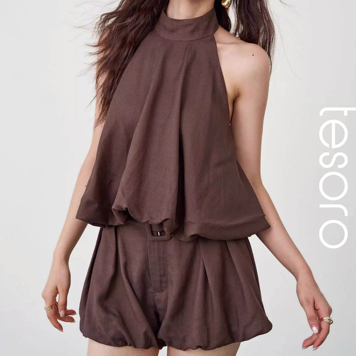 Belted Airy Casual Ensemble