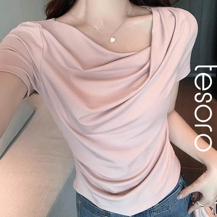 Soft Folded Collar Top