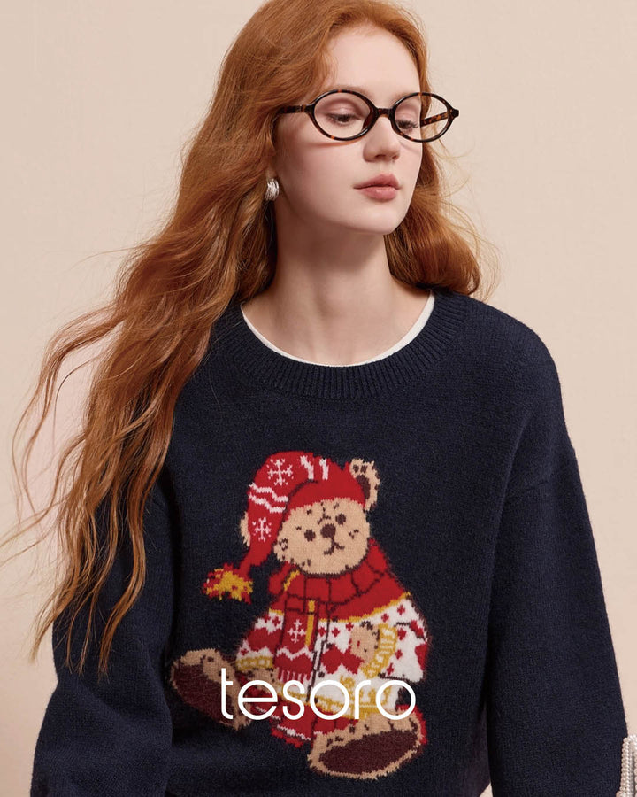 Holiday Bear Jacquard Knit Sweater